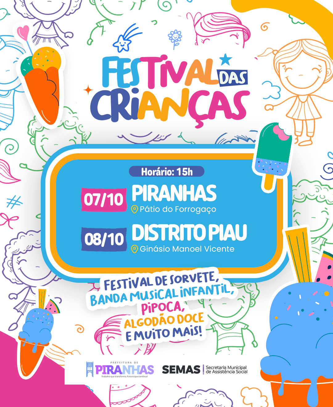  Festival do Dia das Crianças leva diversão e sorrisos às famílias piranhenses